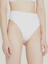  175 Oye Women's White Angelina High-Rise Bikini Bottom Swimwear Size Small