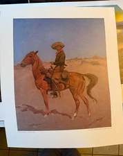 FREDERIC REMINGTON The Puncher 1895 Art Print To My Friend H. Pyle Cowboy Horse