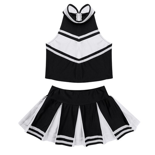 Girls Skirt Practice Outfit Childrens Day Tops Dance Cheerleading Sequins Set - Picture 25 of 51