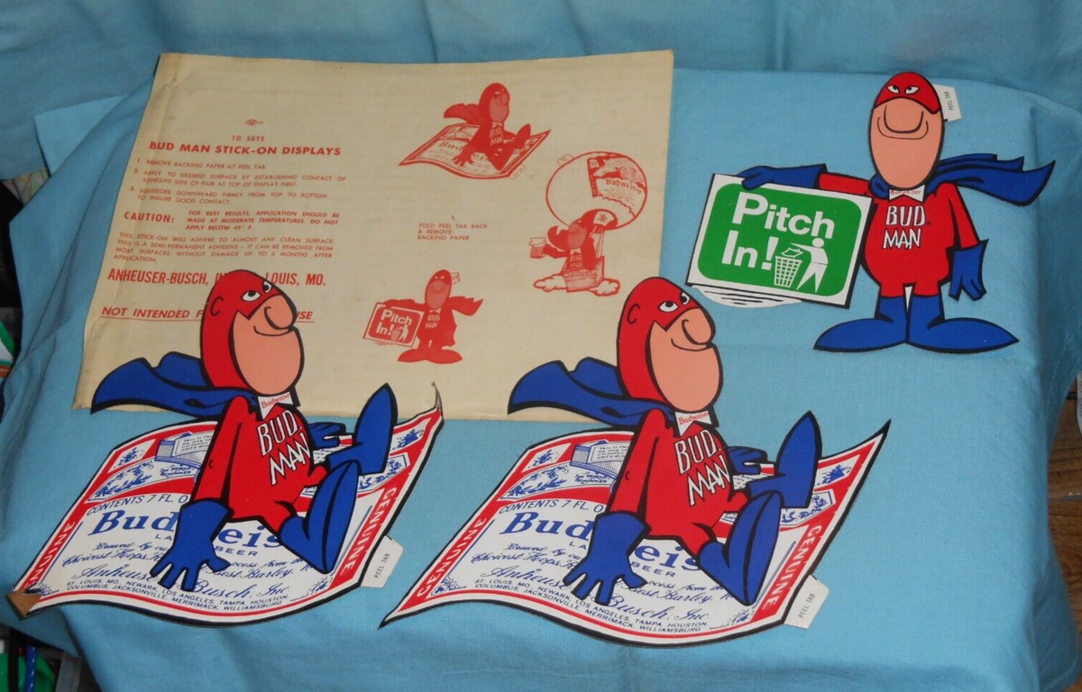 バドワイザー　バドマン　電飾サイン　1980年代 1980's ヴィンテージ Budweiser ネオンサイン ※近畿圏内のみの