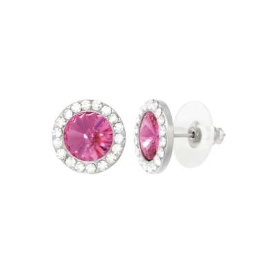 Ohrstecker Elfe Rose Rosa Österreich Kristall Silberfarben