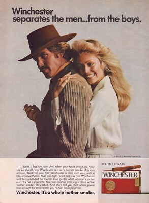 did farrah fawcett smoke cigarettes 1973 Sexy FARRAH FAWCETT for Winchester Cigarettes 1-Page Magazine PRINT AD