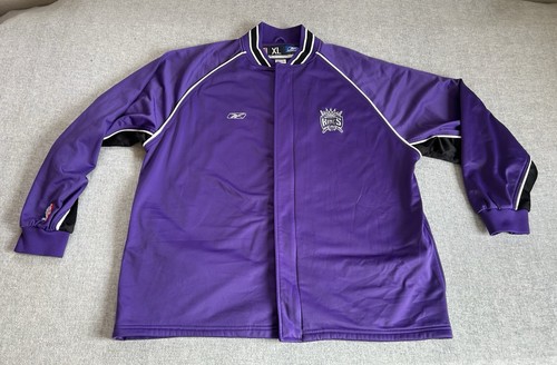 Chaqueta de calentamiento vintage años 90 Reebok NBA Sacramento Kings púrpura a presión completa *LEER - Imagen 23 de 24