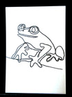 Original Aceo Tropical Frog Ink Line Art Medium Marker on Paper Signed Artist