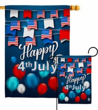 Celebrate July 4th Garden Flag Fourth of Patriotic Decorative Yard House Banner