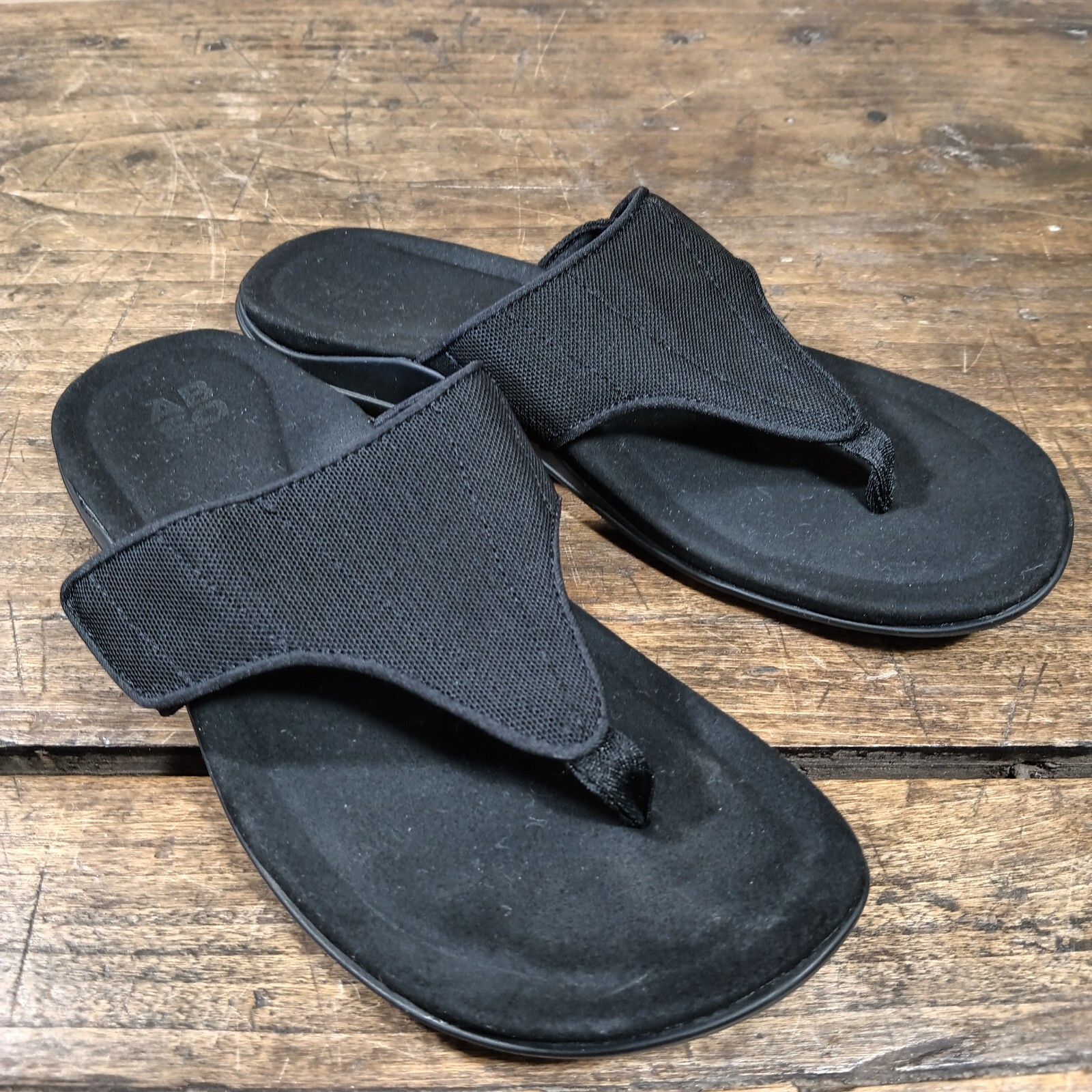 Abeo Women's Sz 9N Flip Flop Sandals BUEEY Black Shoes Hook Loop | eBay