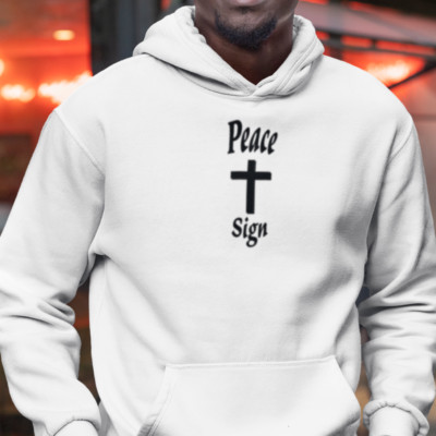 Christian Peace Sign Hoodie | Heavy Blend Faith Sweatshirt | Spiritual Apparel B