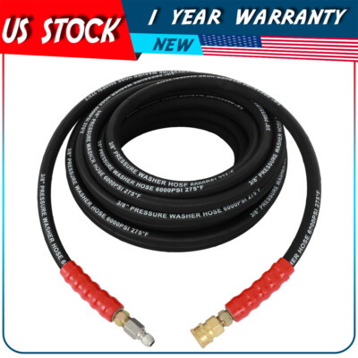 #ad 50FT 6000psi Hot Water Pressure Power Washer Hose 3 8quot; Quick Connection $64.08