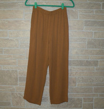 LASF Lilli Ann Size 4 Casual Pants Elastic Waist Gold Color Capris Loose Flowy