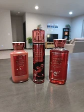 Bath & Body Works Winter Candy Apple Gift Set Full Size Lotion Mist Shower Gel 