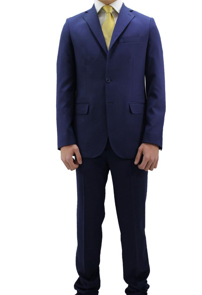 Traje de hombre a medida 2 botones gota 4 corto 100% lana avion Made in Italy