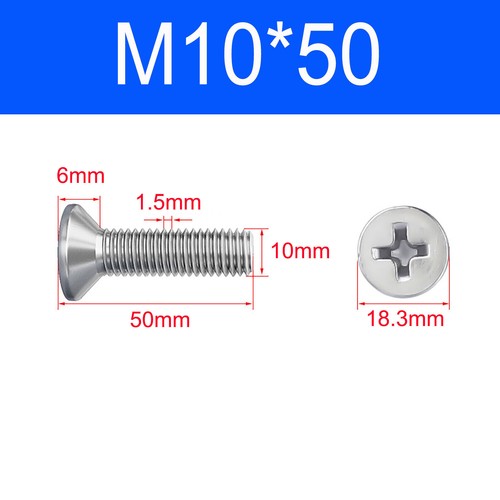 Phillips Machine Screws Countersunk Flat Head Bolts M8 Din 965 A2 Stainless - Picture 11 of 17
