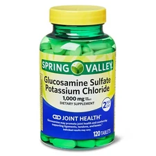 Spring Valley Glucosamine Sulfate Potassium Chloride Tablets, 1000mg, 120 Count+