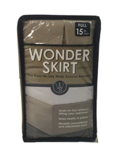 Wrap-Around Wonderskirt Full Tailored Bed Skirt in Taupe