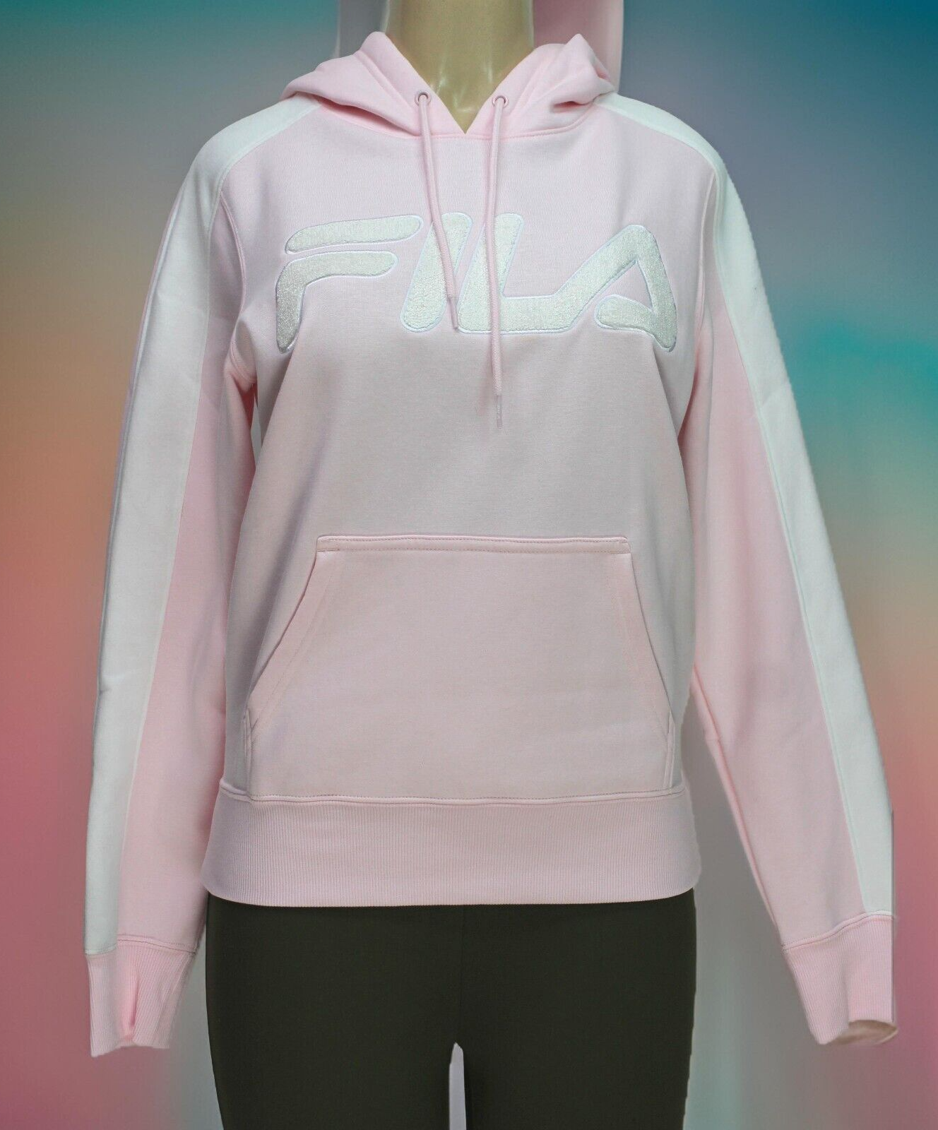 Felpa donna con cappuccio Fila manica lunga rosa taglia S