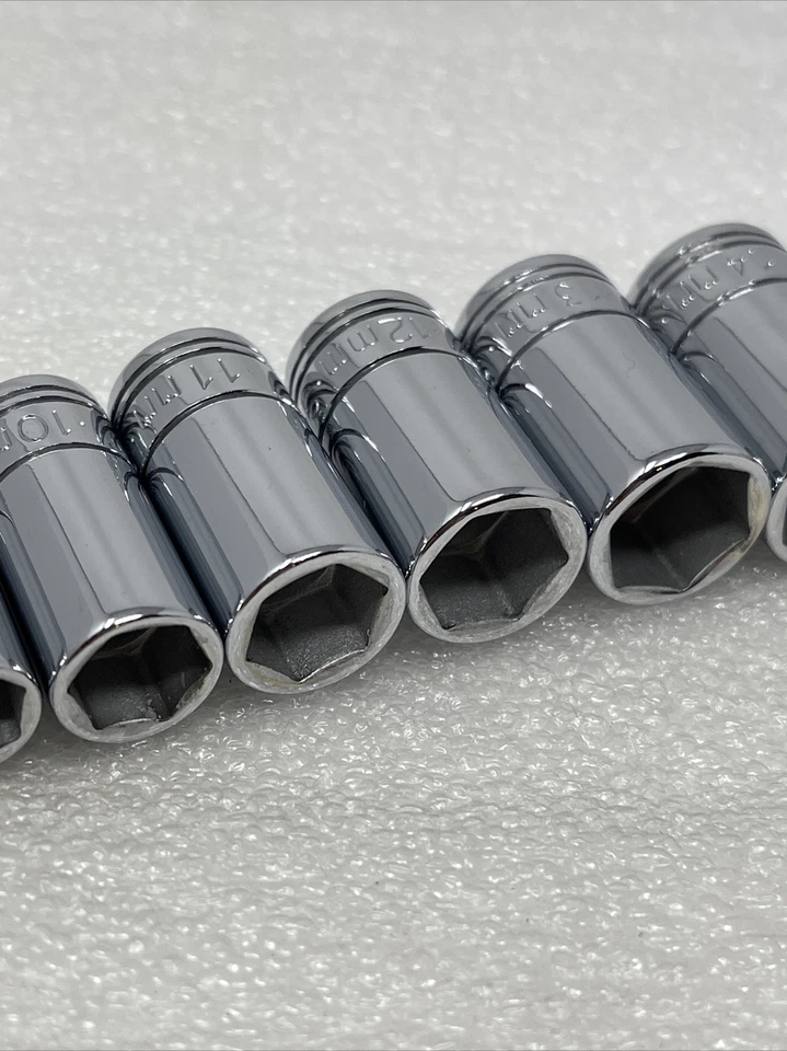 SK Tools 1/4" Drive, 6 Point, Semi Deep Metric 11 Piece Socket Set, 5mm-15mm New - Image 3 of 4
