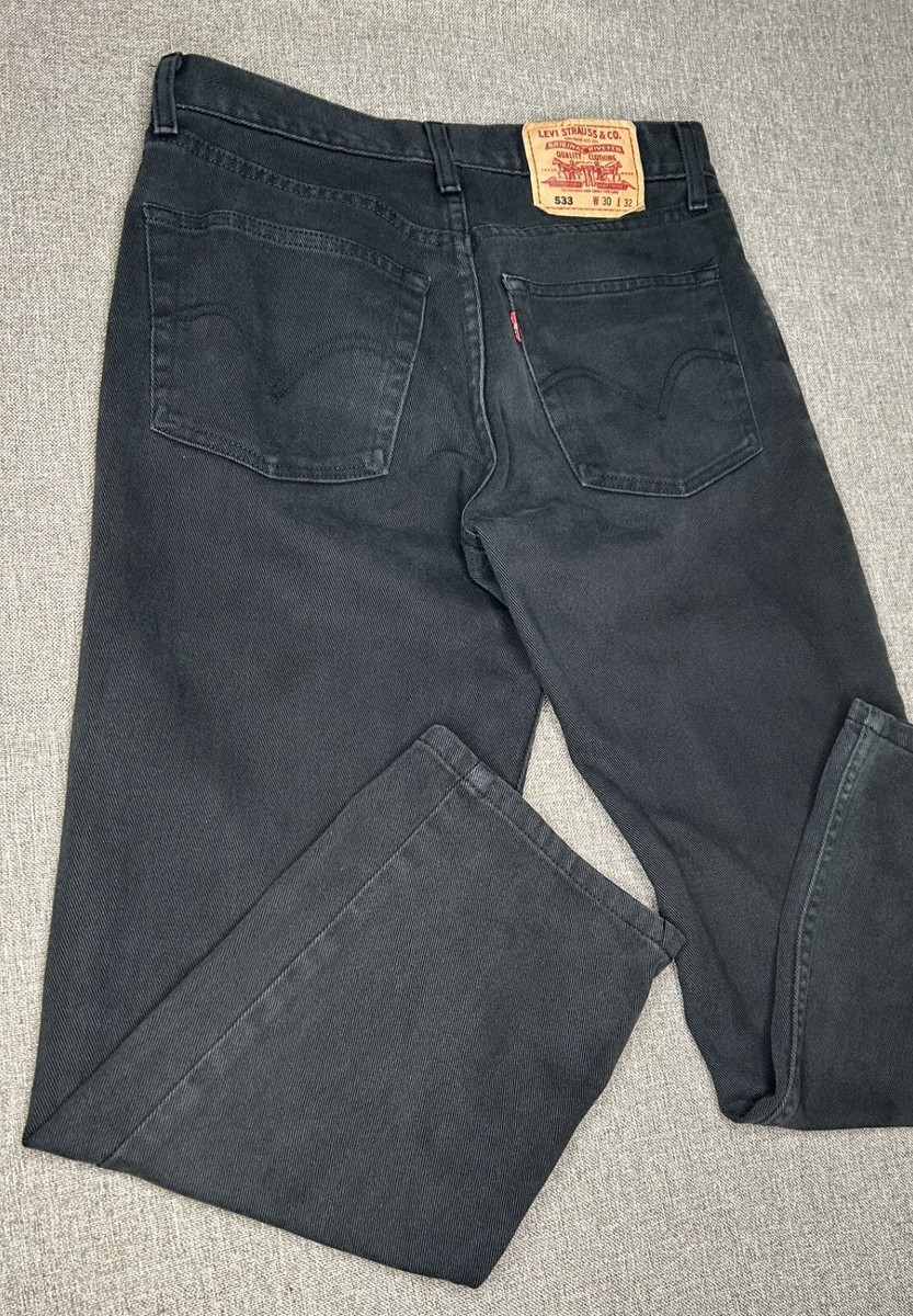 Levi's 533 Denim Jeans Men's W30 L32 Loose Low Rise Black Levi's 533 Denim Jeans Men's W30 L32 Loose Low Rise Black