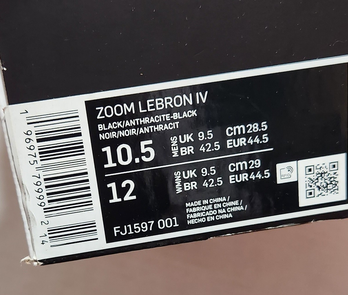 Nike Zoom LeBron 4 'Black Anthracite' 2023 [FJ1597-001 Nike Zoom LeBron 4 'Black Anthracite' 2023 [FJ1597-001