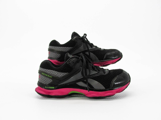 Reebok Runtone Women Black Gray Sneaker Running Shoe 8m Pre Owned CJ for sale online | eBay