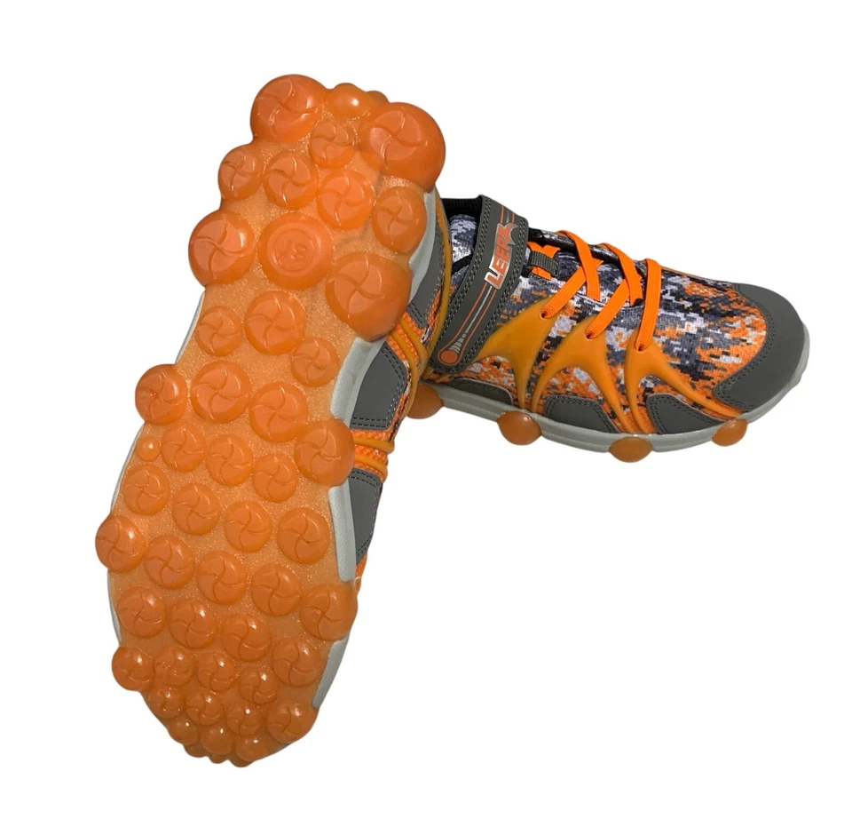 Nuevo Stride Rite Leepz Zapatilla Iluminada Niños Zapatos Talla 3 W Gris Naranja con Caja Foto 3 de 4