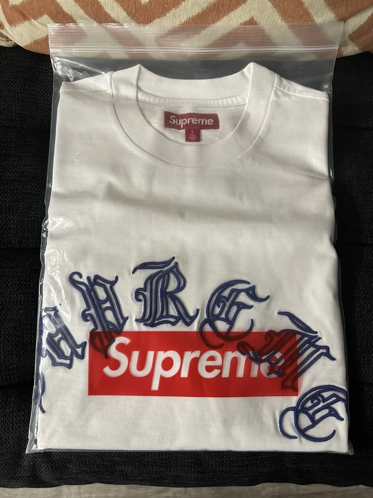 Tee shirt anglais ancien blanc Supreme neuf scellé taille LARGE