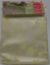 Easter Blossoms Blooms Yellow Floral Print 70 in Round Tablecloth NIP