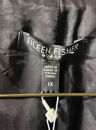 Eileen Fisher Womens High Collar 3/4 Sleeve Open Linen Coat 1X Mature Career NWT - Picture 4 of 11