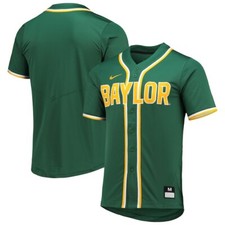 Baylor Bears Nike Men's Green Full-Button Official NCAA Baseball Jersey