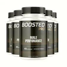 5-Pack Boosted Pro Capsules for Male Performance and Energy - 300 Capsules