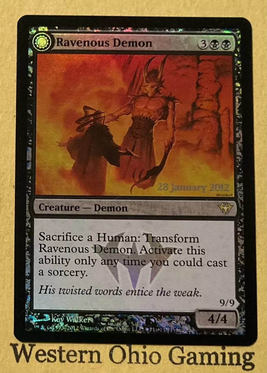 Magic The Gathering Dark Ascension Ravenous Demon #71/158 Prerelease Foil  MTG | eBay