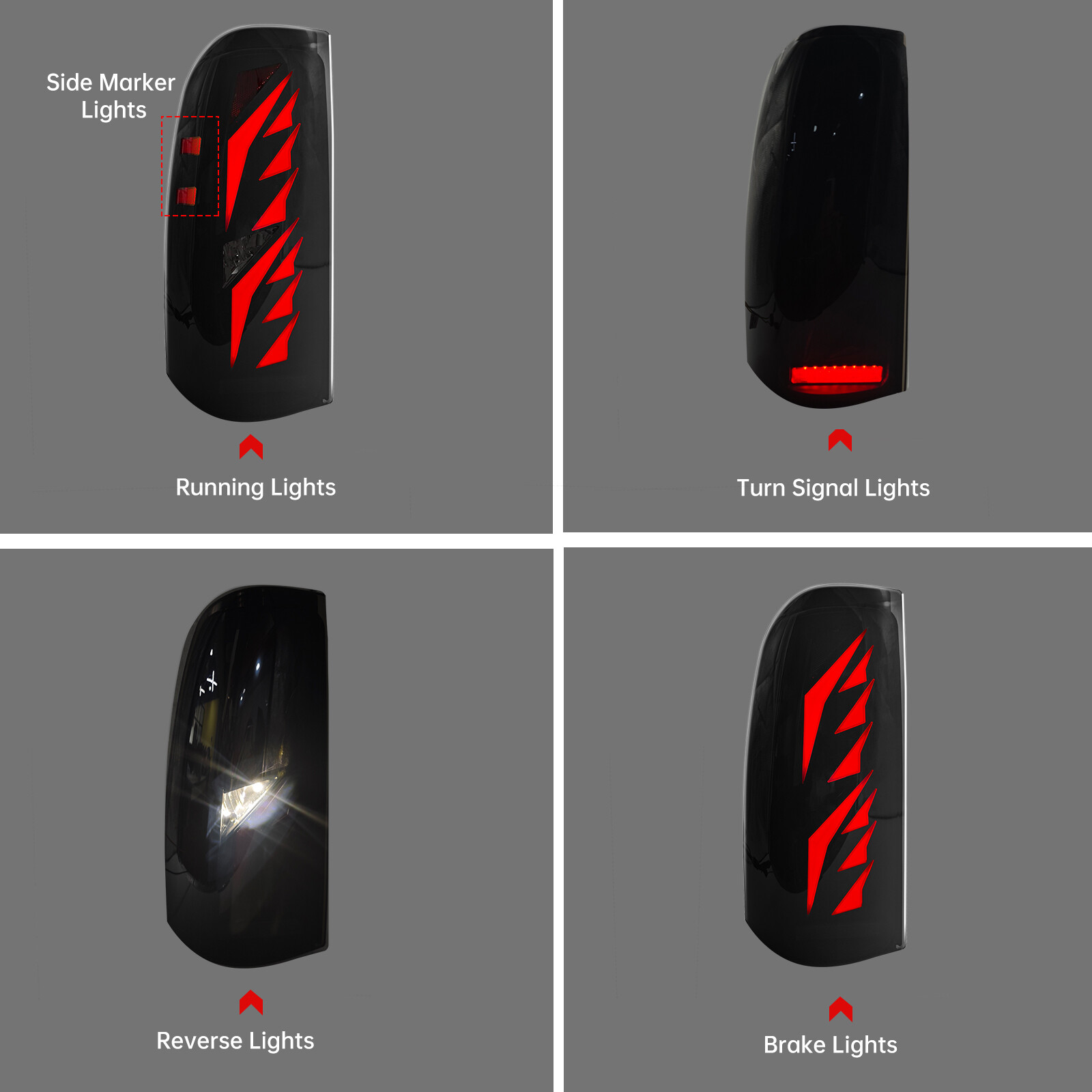 For 2003-2006 Chevy Silverado 1500 1500HD 2500 2500HD 3500 LED Tail Lights Lamps