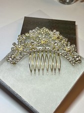 Vintage Rhinestone Bejeweled Hair Comb