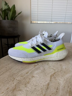 Adidas UltraBoost 21 Womens Size 9 Sneakers Athletic White Solar Yellow  Black | eBay
