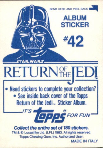Star Wars ROTJ Trading Card Sticker Album Complete Your Set You Pick 1983 Topps - Bild 85 von 355