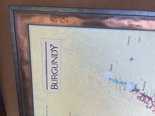 Vinmaps Map Wine Trail Burgundy Region France 37" x 26.5" Framed Print - Picture 4 of 8