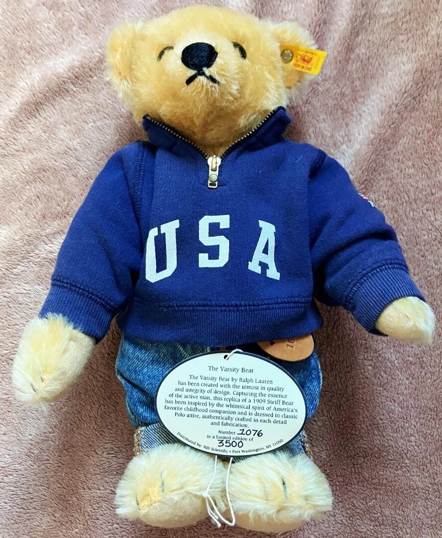 Steiff Ralph Lauren Polo Bear Blue Limited to 3500 Made in Germany