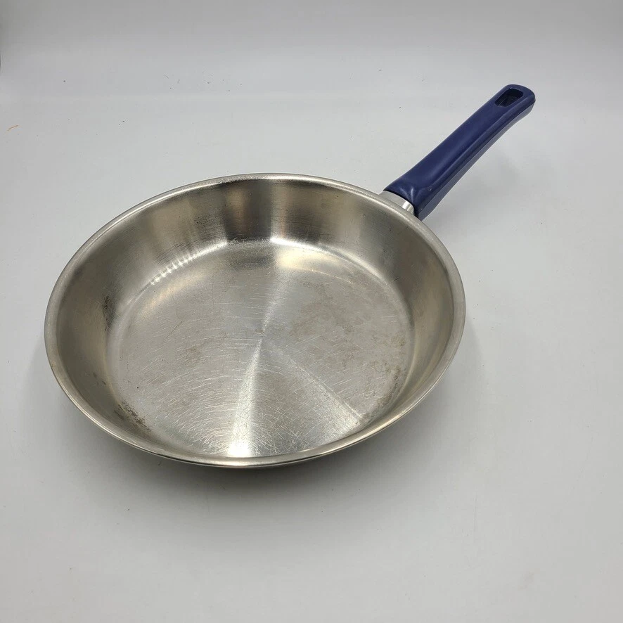 Belgique Stainless Steel Cookware Frying Pan Blue Handle 8