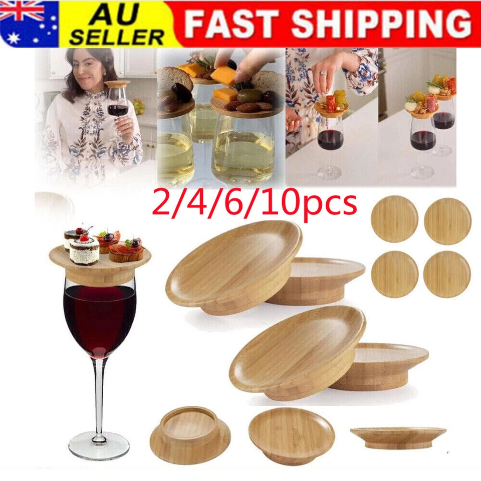 2-10Pcs Wine Glass Charcuterie Topper,Bamboo Wine Glass Charcuterie Board Topper - Image 1 of 4