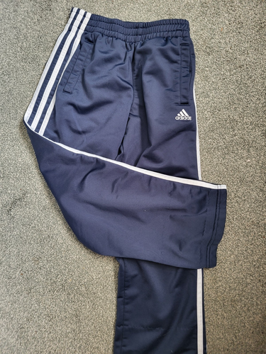 Boy's Adidas 3-Stripe Blue/White Classic Track Pants Pockets Size 7 X Tall - Picture 2 of 4