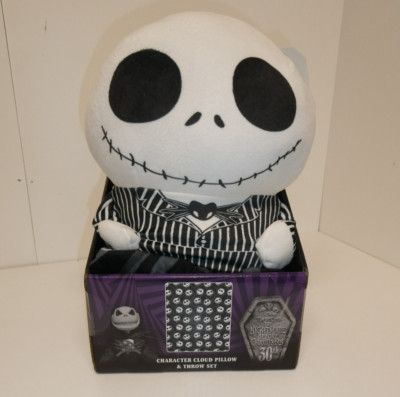 Nightmare Before Christmas Jack Skellington Character Pillow & Throw Blanket Set
