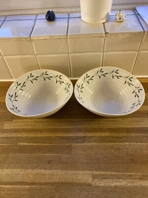 Portmeirion Sophie Conran Mistletoe Cereal Bowls X2. Brand New.
