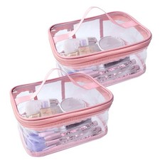 2-Pack Toiletry Bag Makeup Cosmetic Clear Bag Portable Waterproof Transparent...
