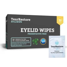 Tea Tree HylaWipe Eyelid Wipes - 30 Count | Hydrating Eye Lid Cleanser | Blep...