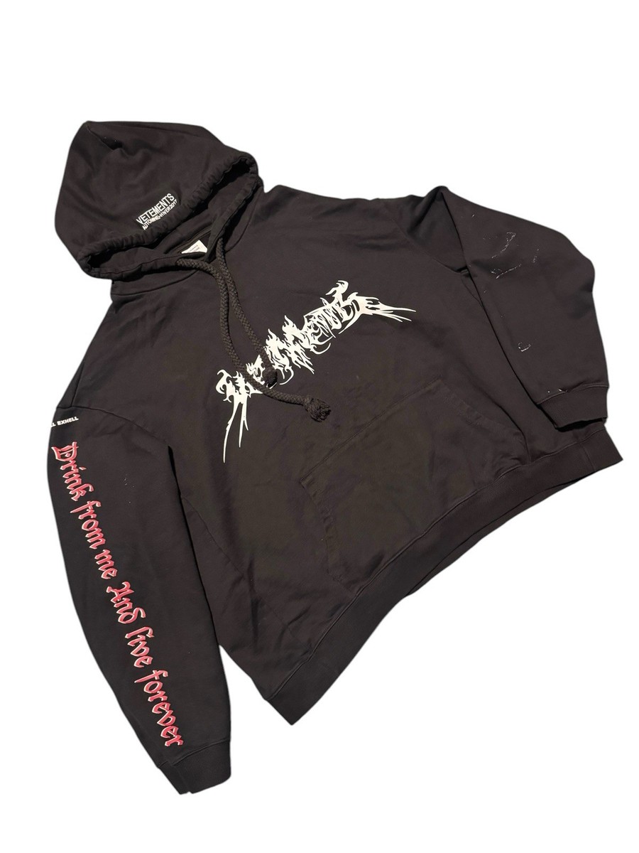 Vetements Total F*cking Darkness Black Oversized Hoodie Men's Size