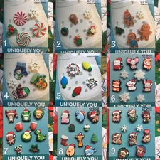 Crocs Handmade jibbitz 5pc christmas Mittens Peppermint Holly shoe charms set