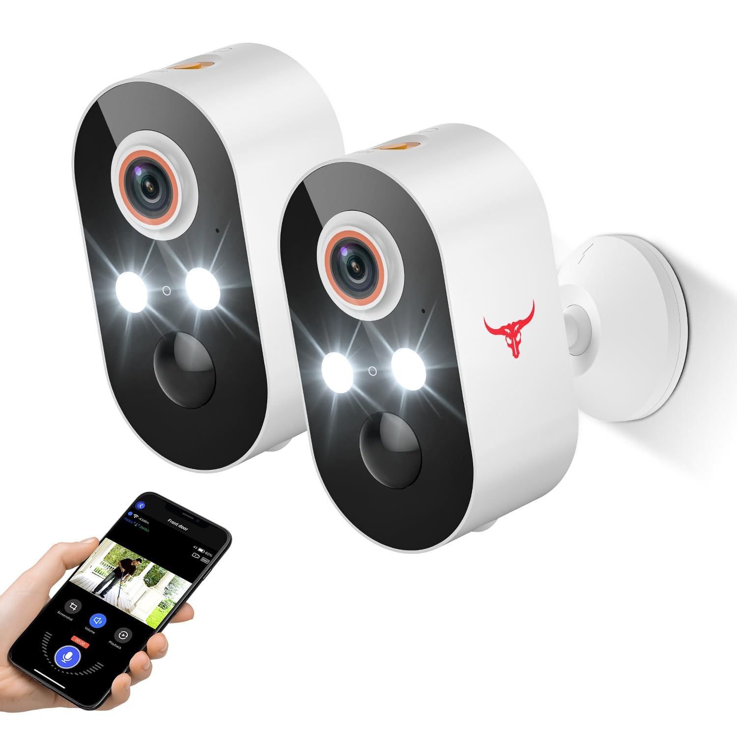 1080P Wireless Outdoor Security Camera with 2-Way Audio, Color Night Vision, and Battery Power