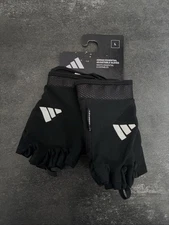 NWT Adidas Womens Large Aeroready Adjustable Essential Gloves Gym Workout Black