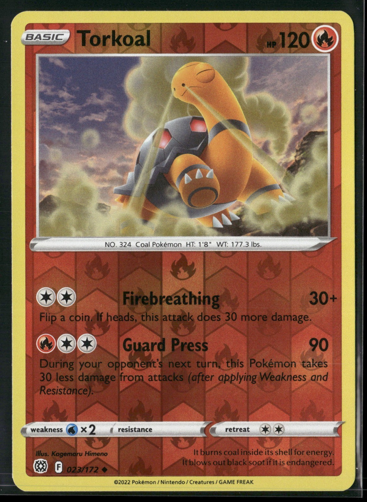 Torkoal Reverse Holo Uncommon SWSH09: Brilliant Stars 023/172 NM