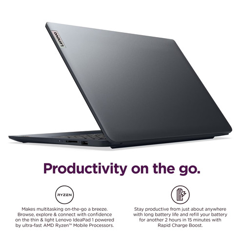 Lenovo - IdeaPad 1 15.6" Full HD Touchscreen Laptop - AMD Ryzen 5 7520U - 8GB... - Picture 2 of 6