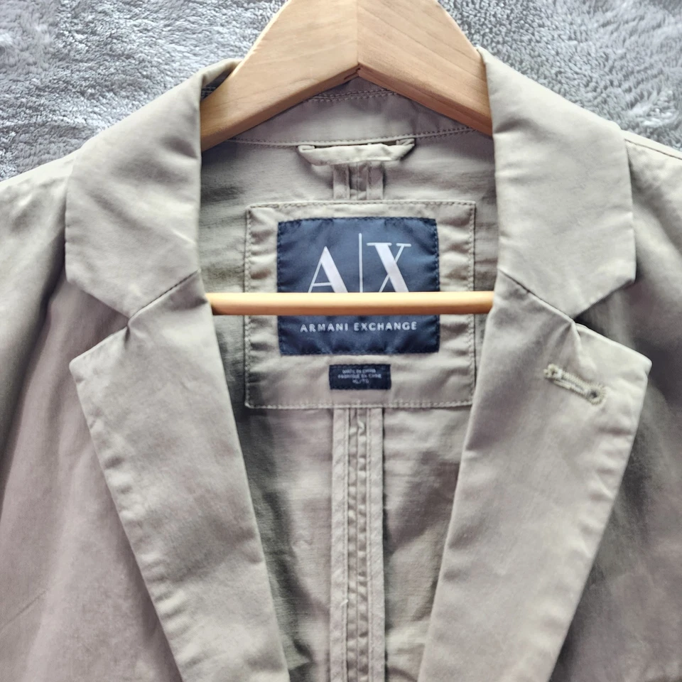 Chaqueta Blazer ARMANI EXCHANGE Para Hombre Caqui Algodón Sarga XL 2 Botones Informal Foto 4 de 4